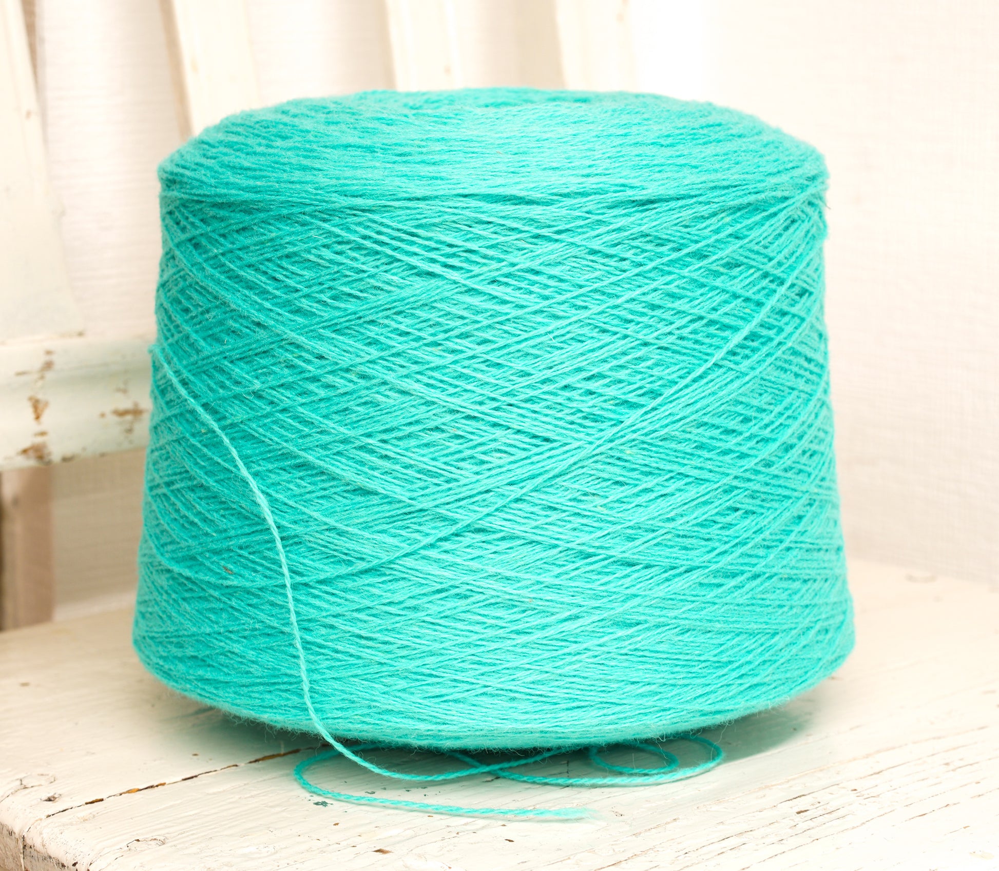 Mint blue fingering wool yarn in cone - 900g/31.7oz. | mint-blue-fingering-wool-yarn-in-cone-900g-31-7oz