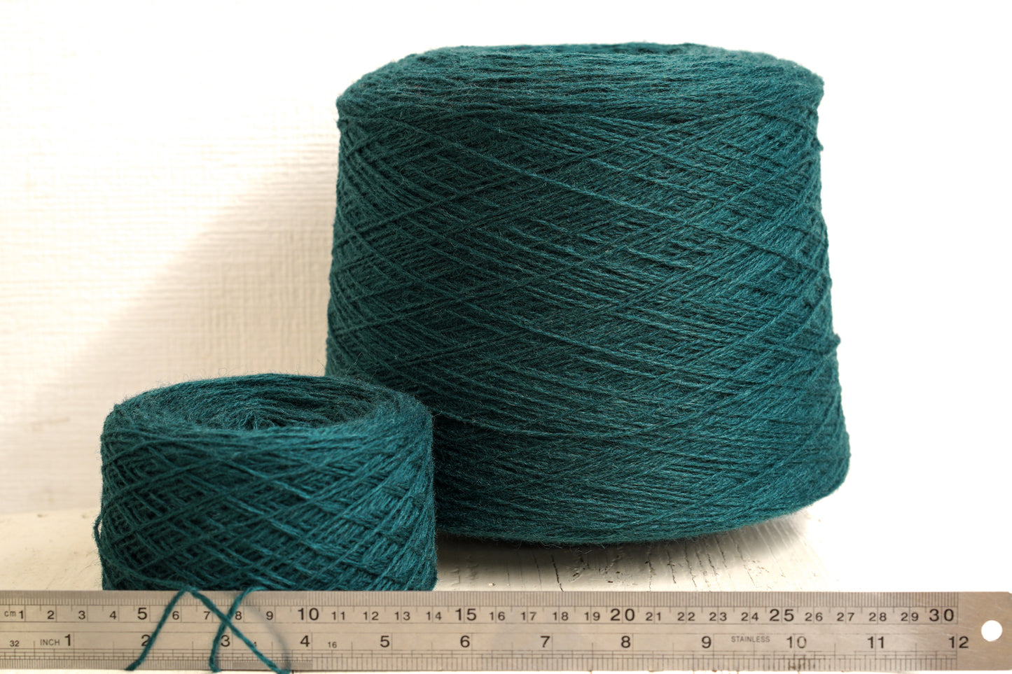 Emerald blue fingering wool in cone | emerald-blue-fingering-wool-in-cone