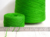 Bright green fingering wool yarn in cone - 900g/31.7oz. | bright-green-fingering-wool-yarn-in-cone-900g-31-7oz
