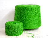 Bright green fingering wool yarn in cone - 900g/31.7oz. | bright-green-fingering-wool-yarn-in-cone-900g-31-7oz
