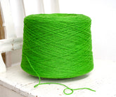Bright green fingering wool yarn in cone - 900g/31.7oz. | bright-green-fingering-wool-yarn-in-cone-900g-31-7oz