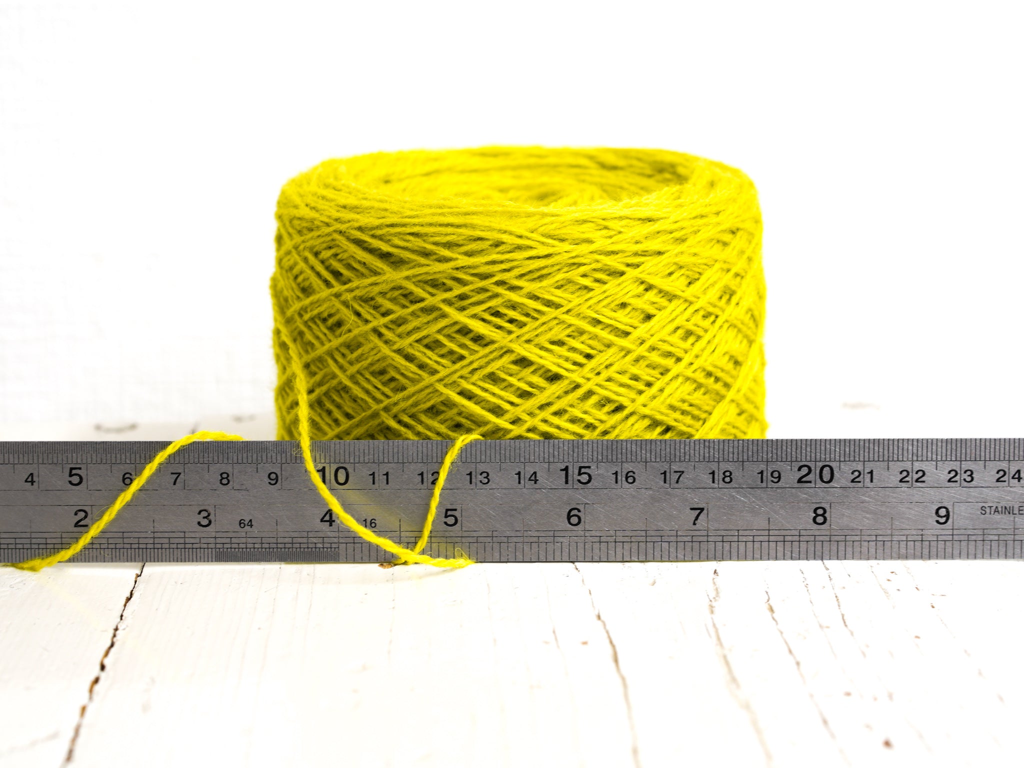 Neon green wool in cone - 340 color