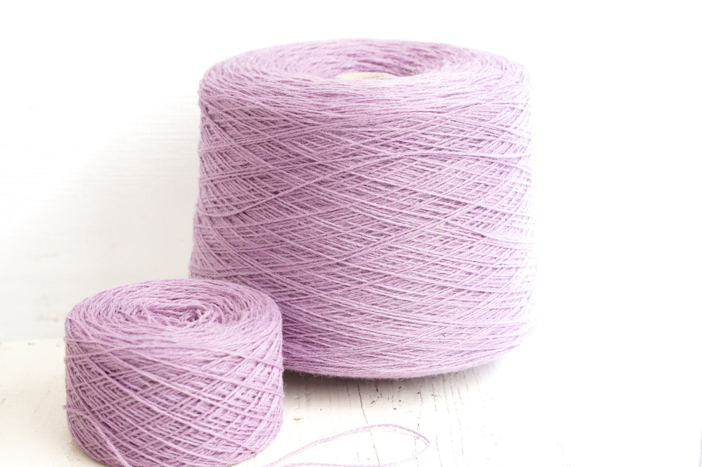 Lilac wool yarn in cone 900g./31.7oz - Color 250