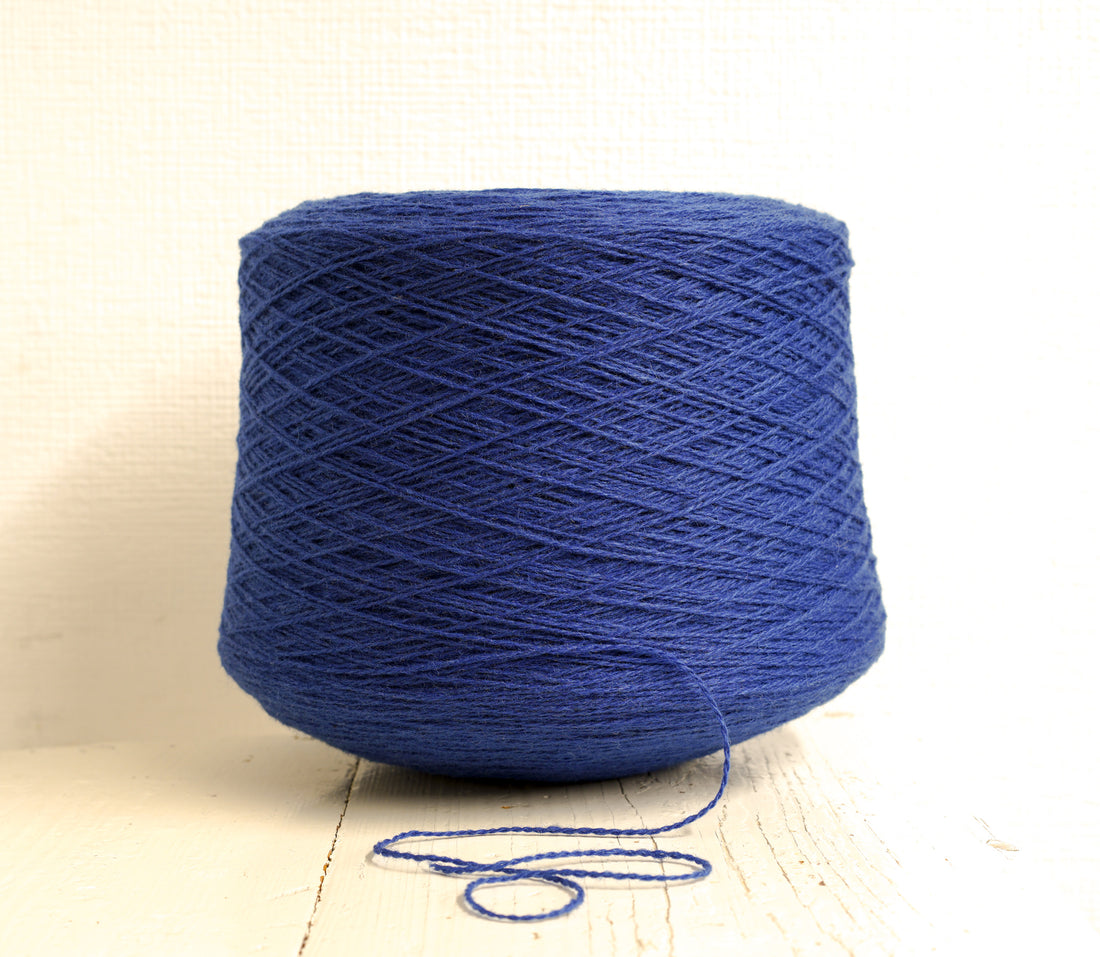 Blue fingering wool yarn in cone - 900g/31.7oz. | blue-fingering-wool-yarn-in-cone-900g-31-7oz