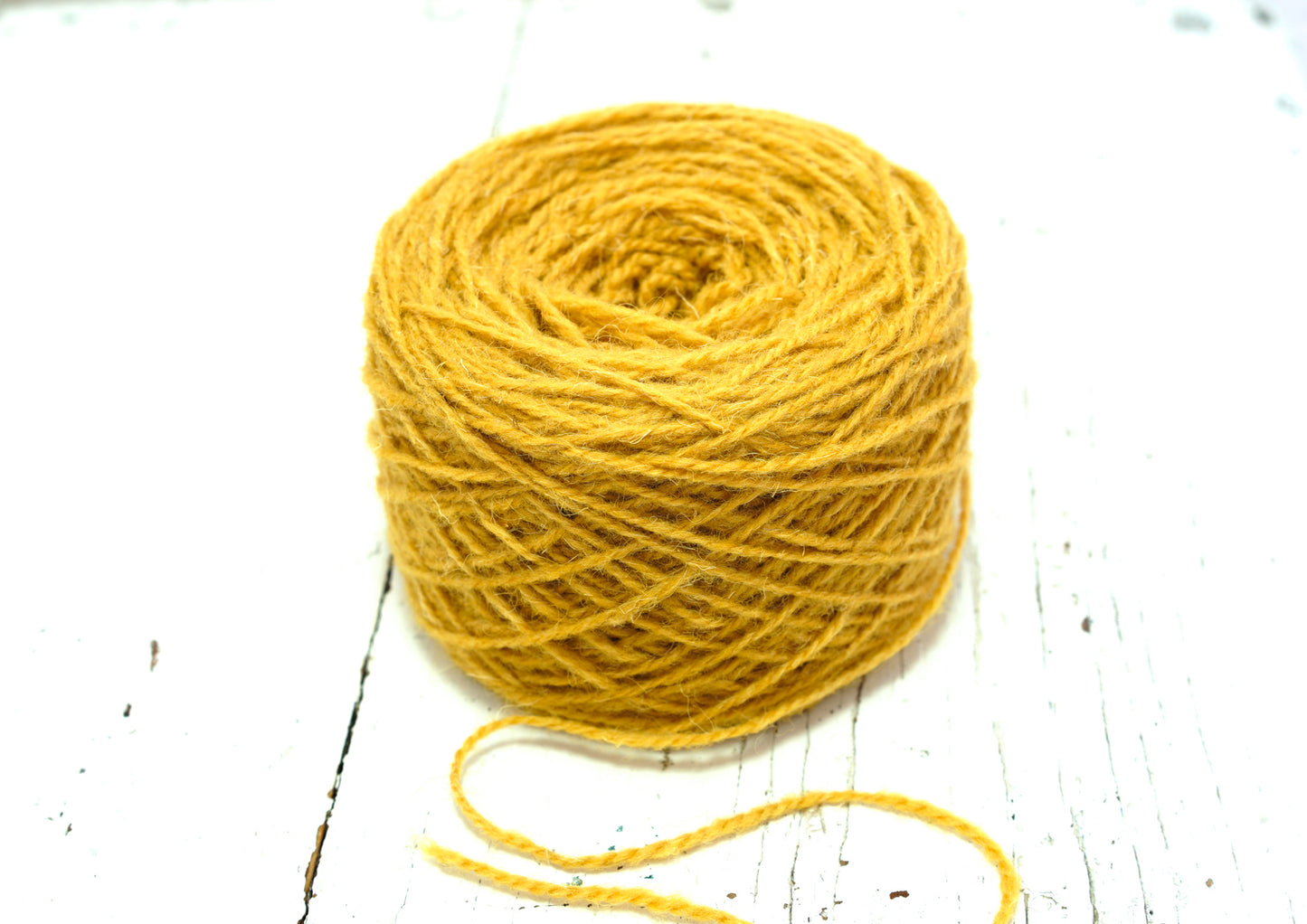 Mustard color wool yarn (65)