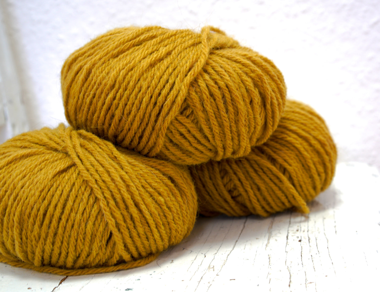Mustard yellow alpaca wool yarn blend