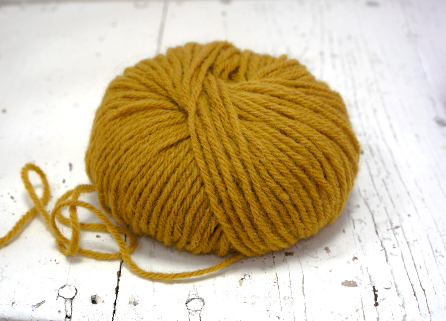 Mustard yellow alpaca wool yarn blend