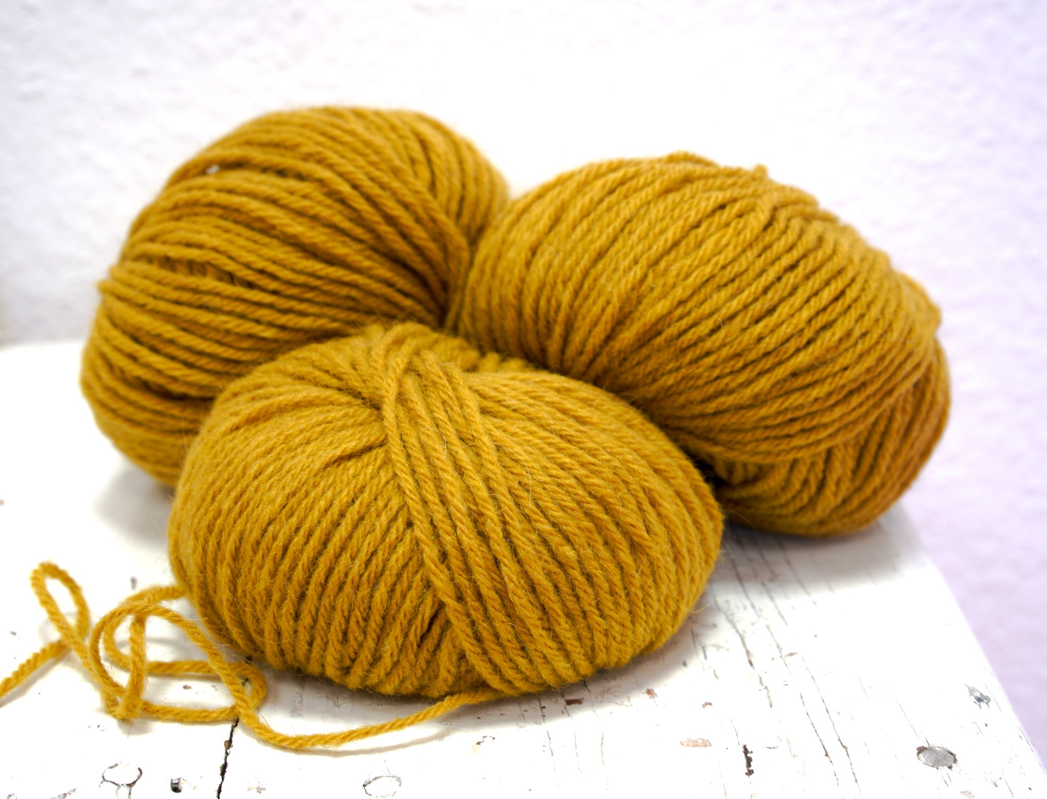 Mustard yellow alpaca wool yarn blend