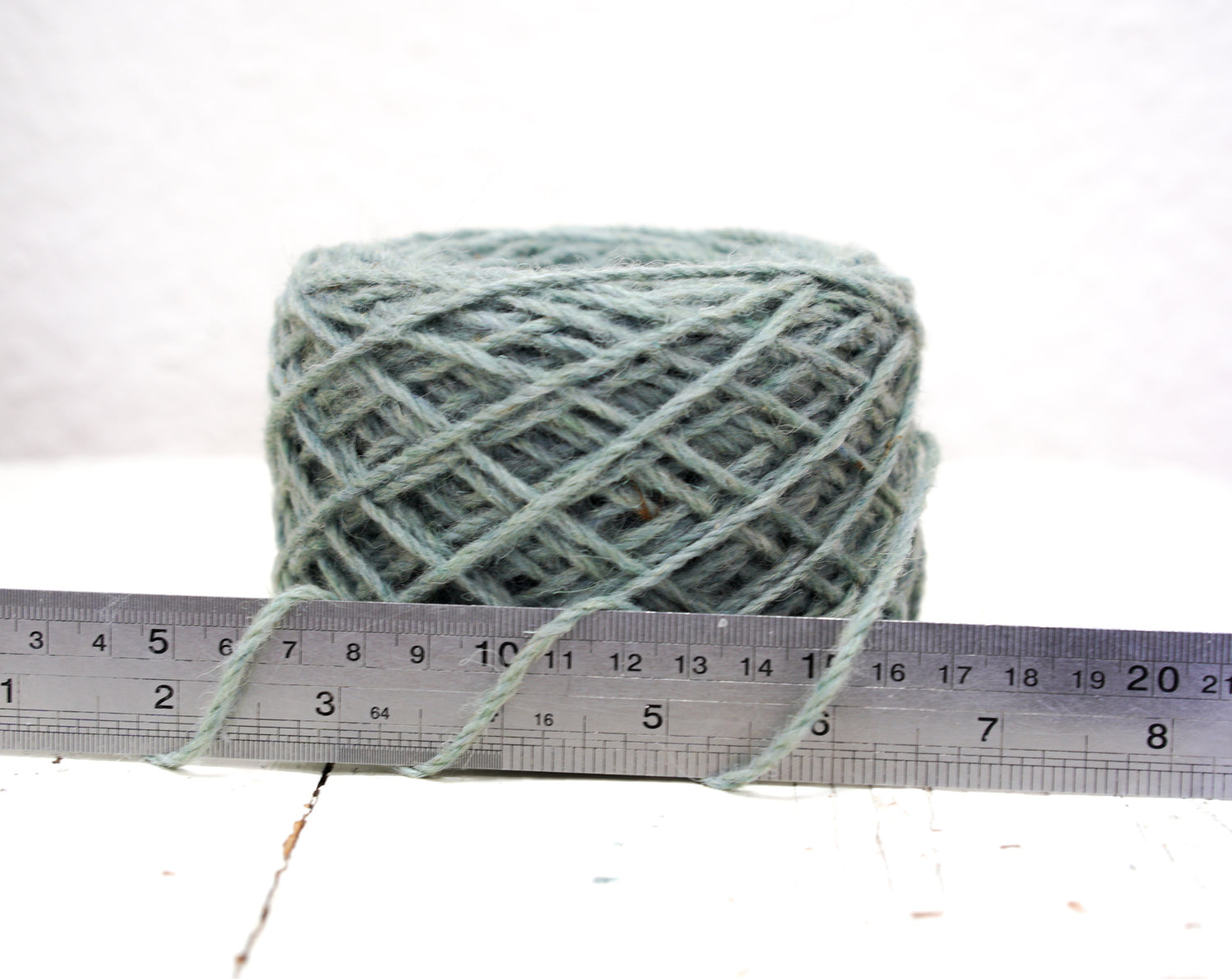 Light denim blue European Aran wool yarn