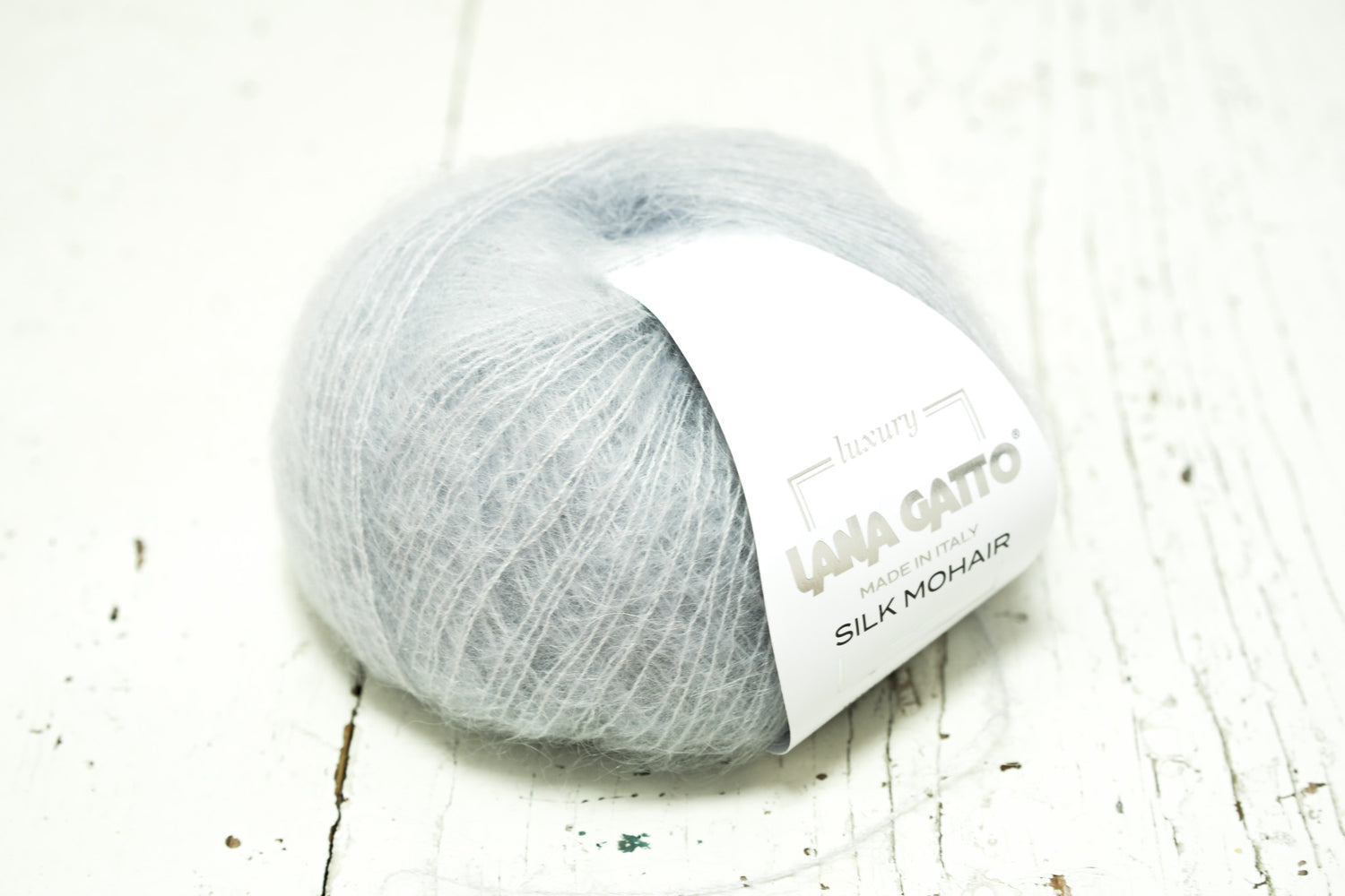 SIlver blue 6033 - Lana Gatto lace Mohair Silk yarn