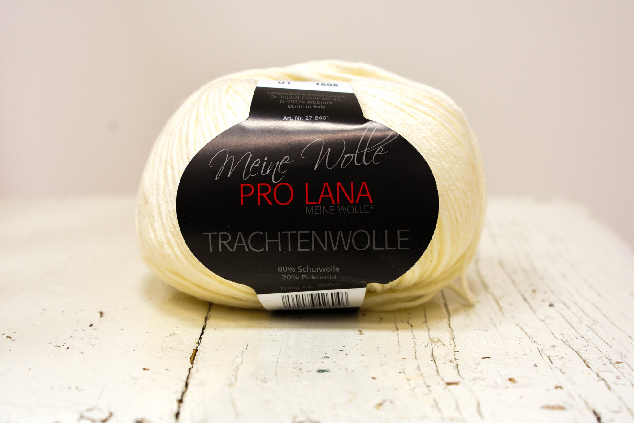 Milk white PRO LANA wool 80%/20 PO blend