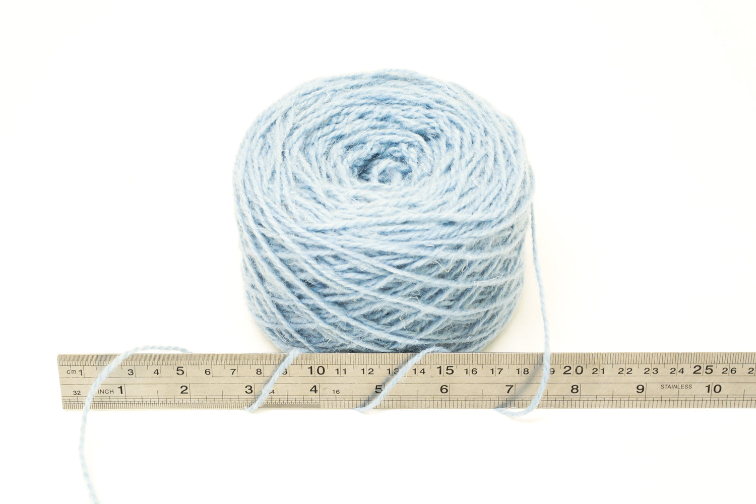 Baby blue rustic wool yarn 100g/3,5 oz.