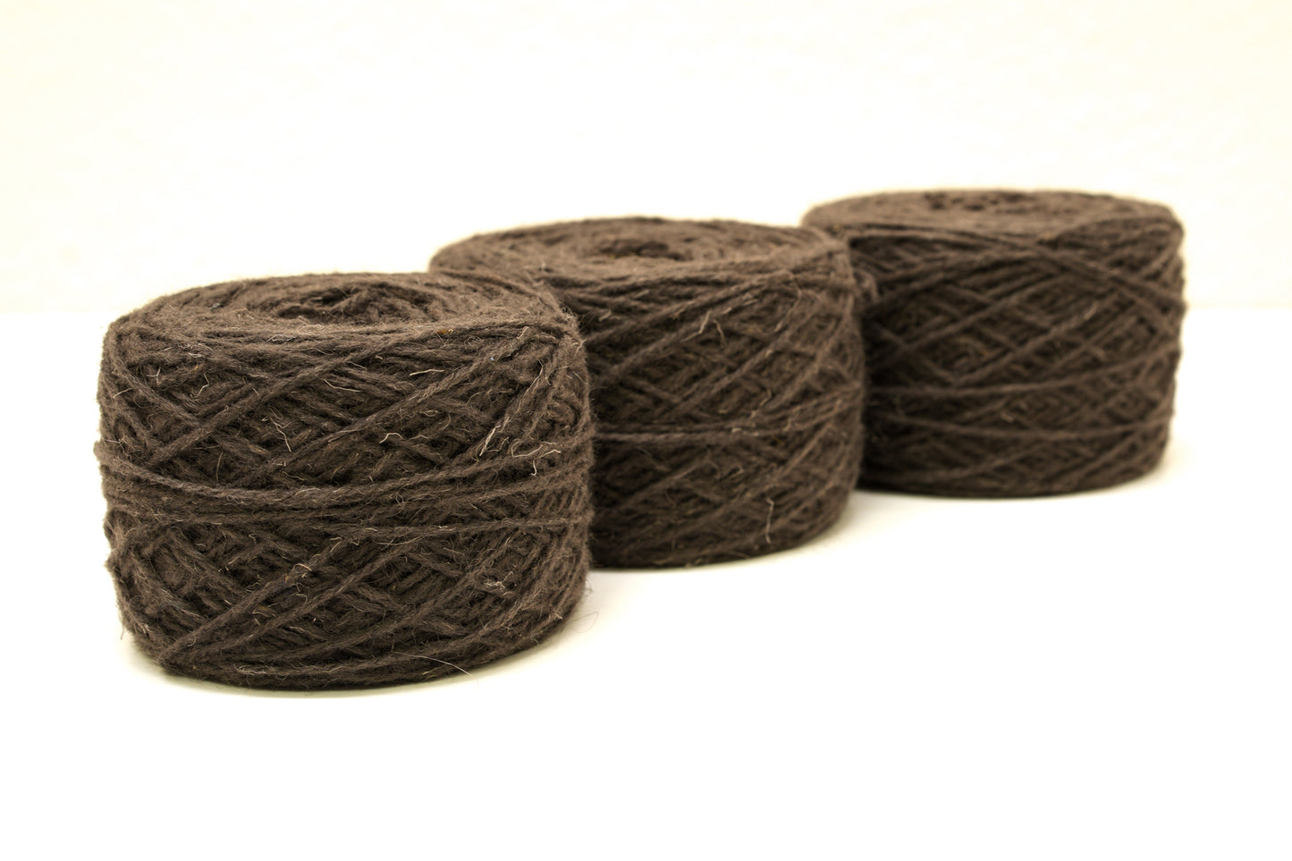 Grey brown European rustic wool yarn 100g