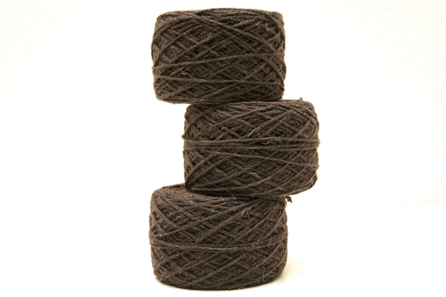Grey brown European rustic wool yarn 100g