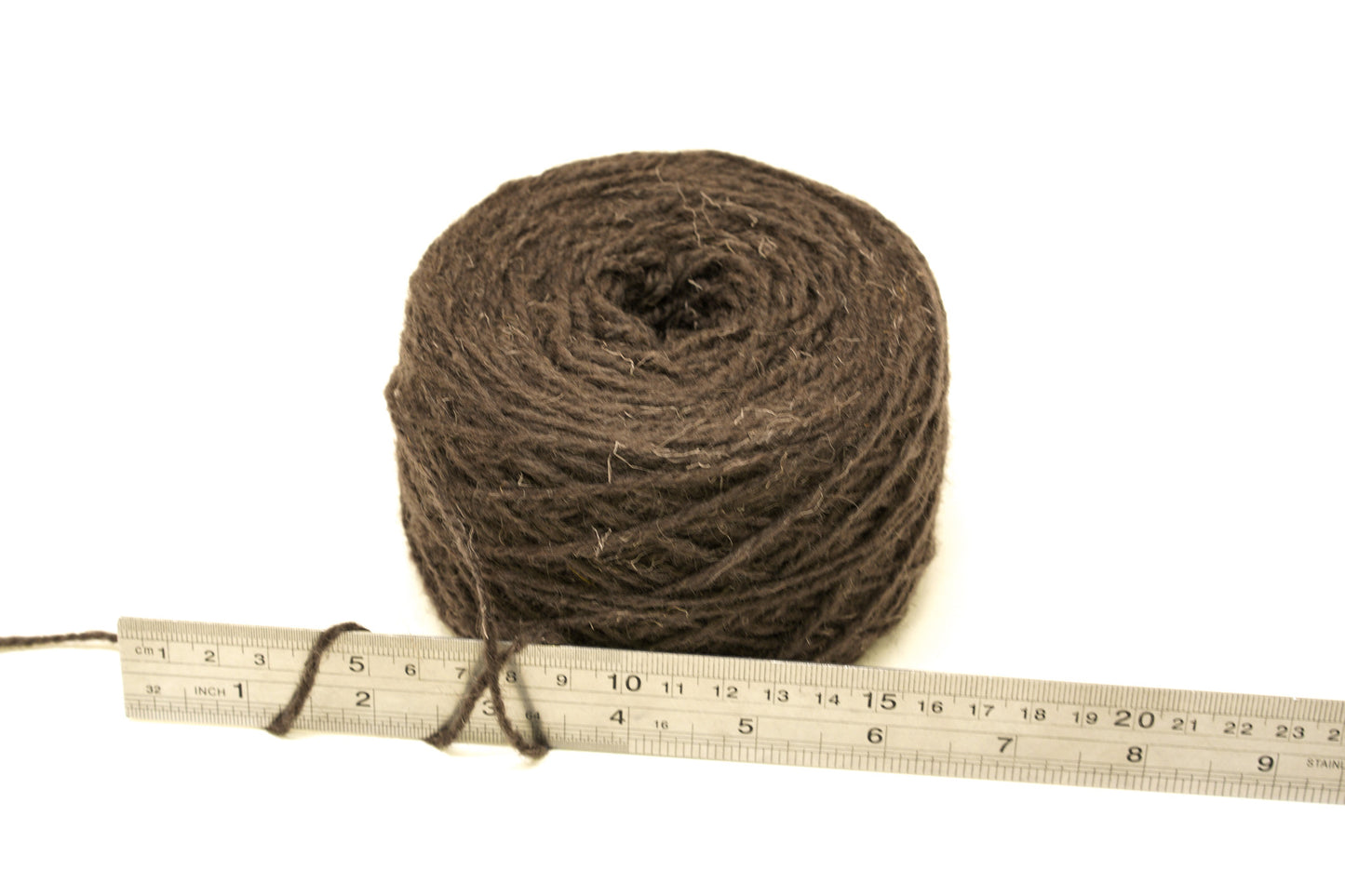 Grey brown European rustic wool yarn 100g