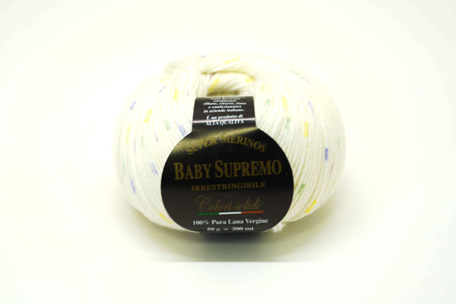 White virgin merino lace wool with colors | Luxury thread