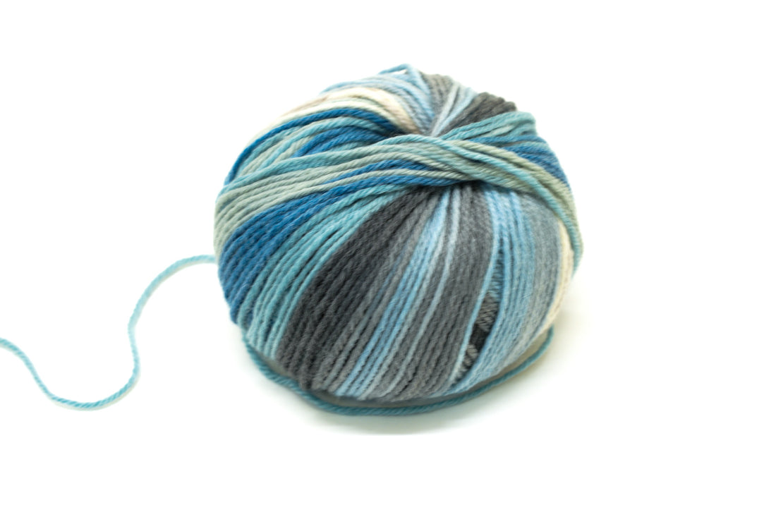 Blue-grey-brown Jacquard 80% wool blend 50g./125m - color 801