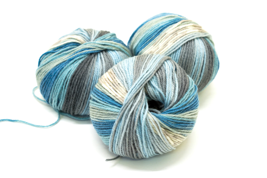 Blue-grey-brown Jacquard 80% wool blend 50g./125m - color 801