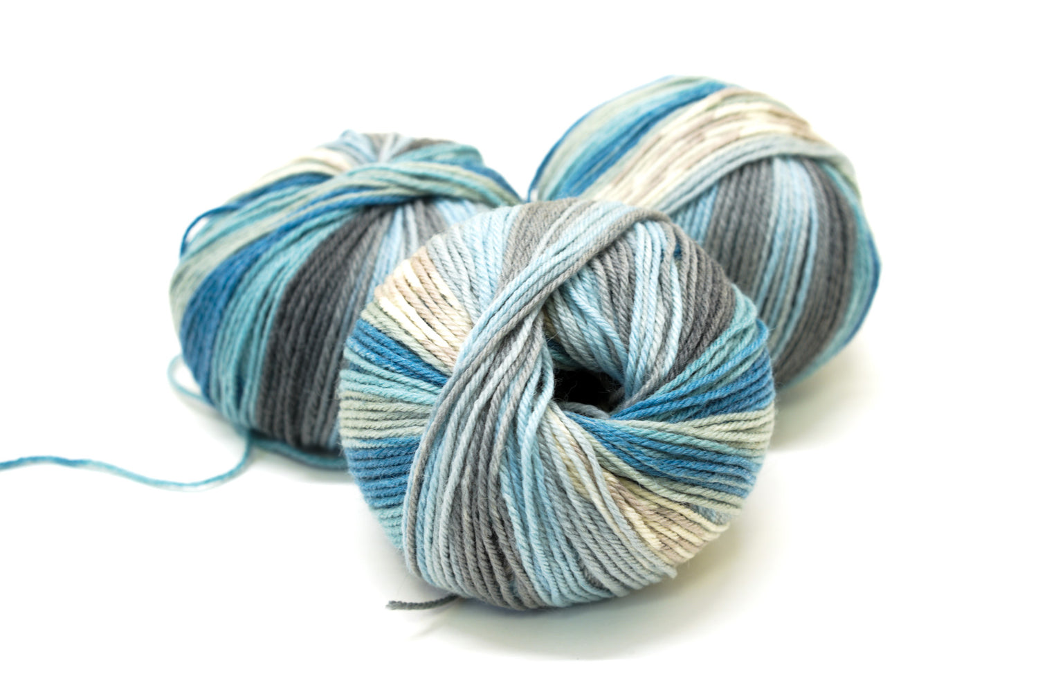 Blue-grey-brown Jacquard 80% wool blend 50g./125m - color 801