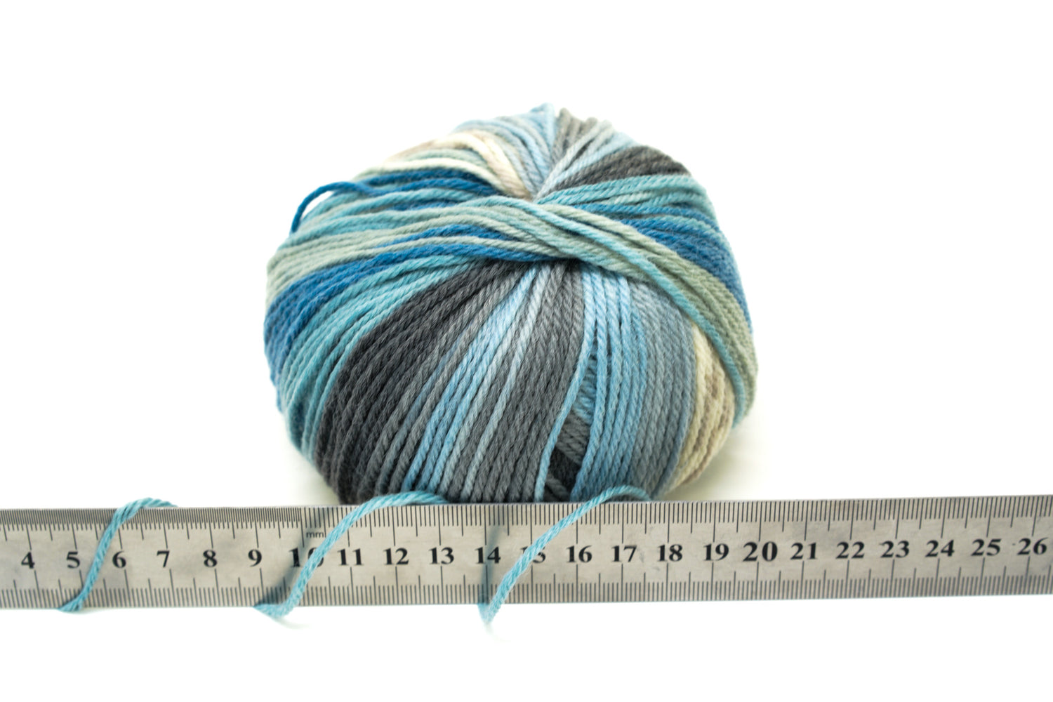 Blue-grey-brown Jacquard 80% wool blend 50g./125m - color 801