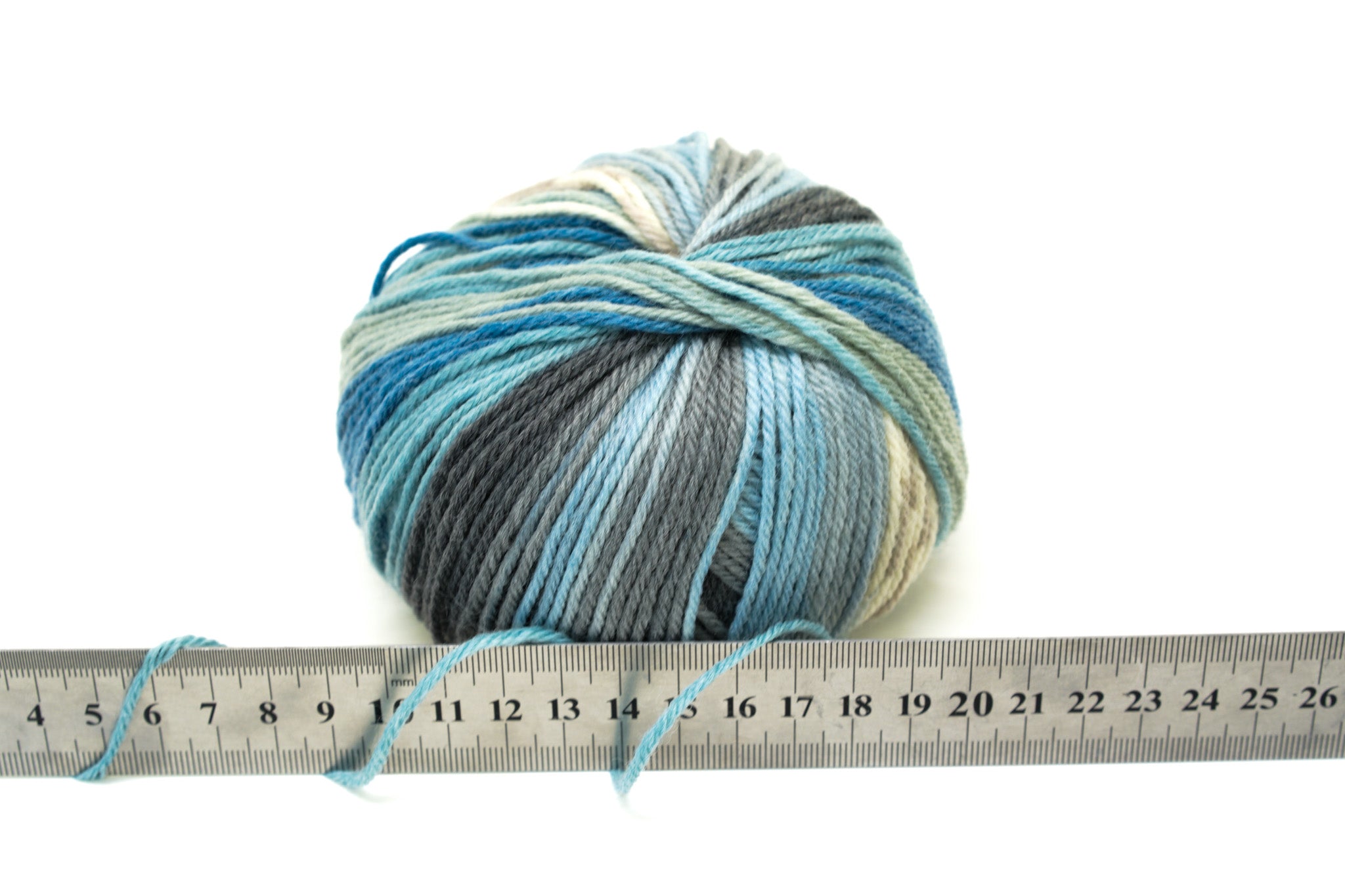 Blue-grey-brown Jacquard 80% wool blend 50g./125m - color 801