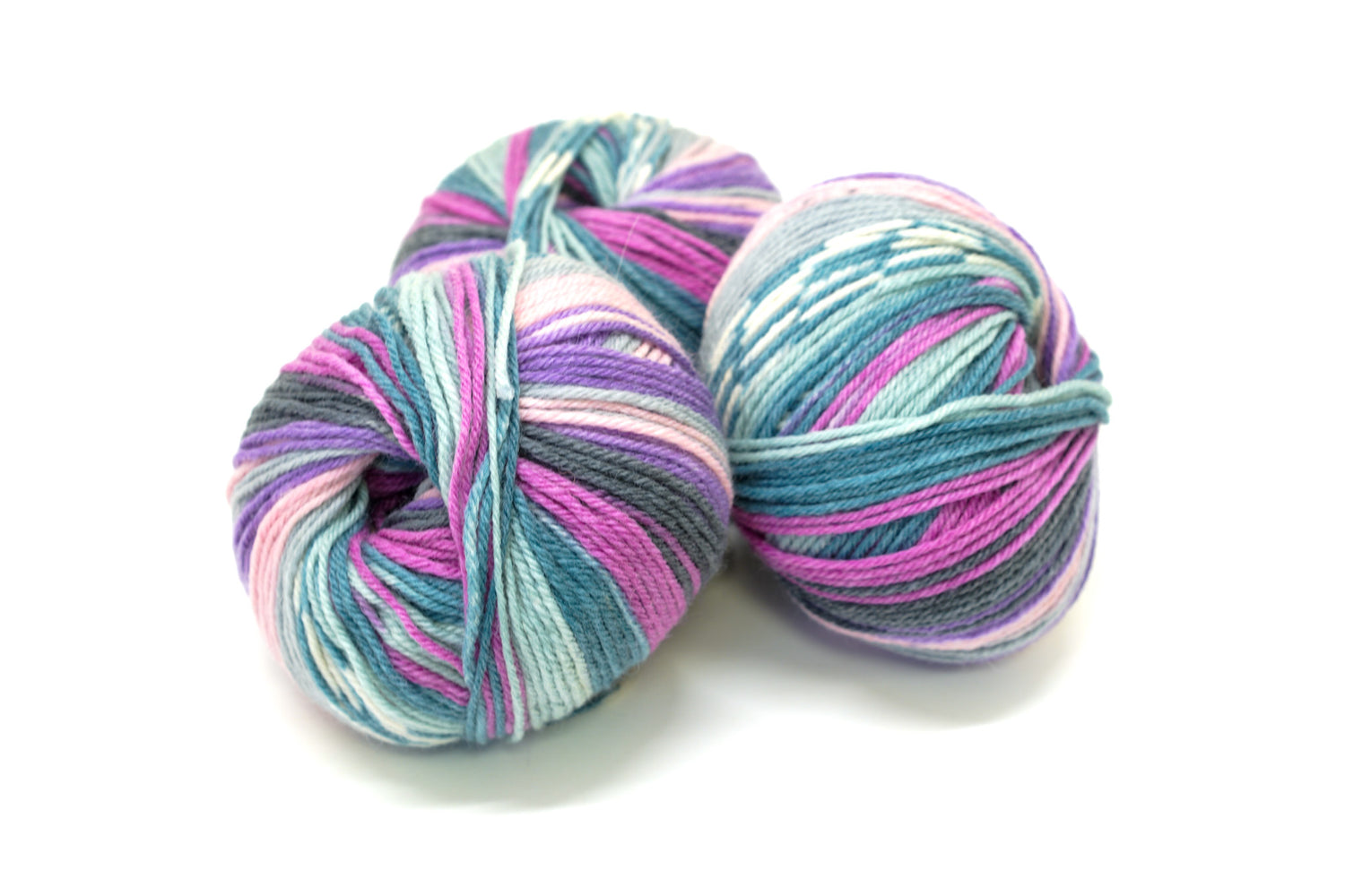 Multicolour lilac-grey Jacquard 80% wool blend 50g./125m - 807