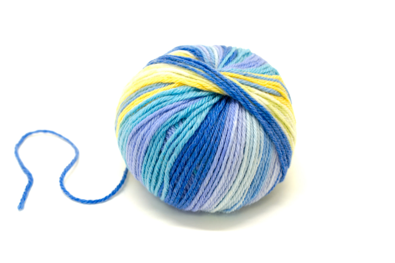 Blue-yellow-green Jacquard 80% wool blend 50g./125m - color 803