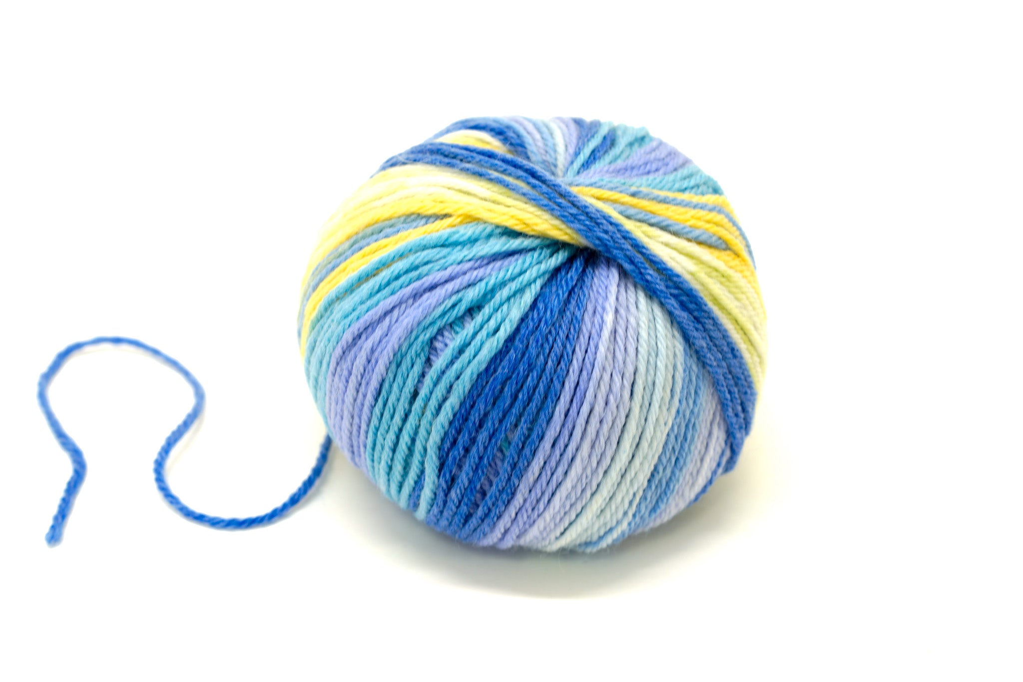 Blue-yellow-green Jacquard 80% wool blend 50g./125m - color 803