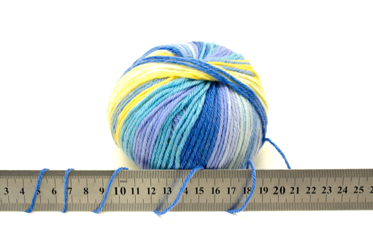 Blue-yellow-green Jacquard 80% wool blend 50g./125m - color 803