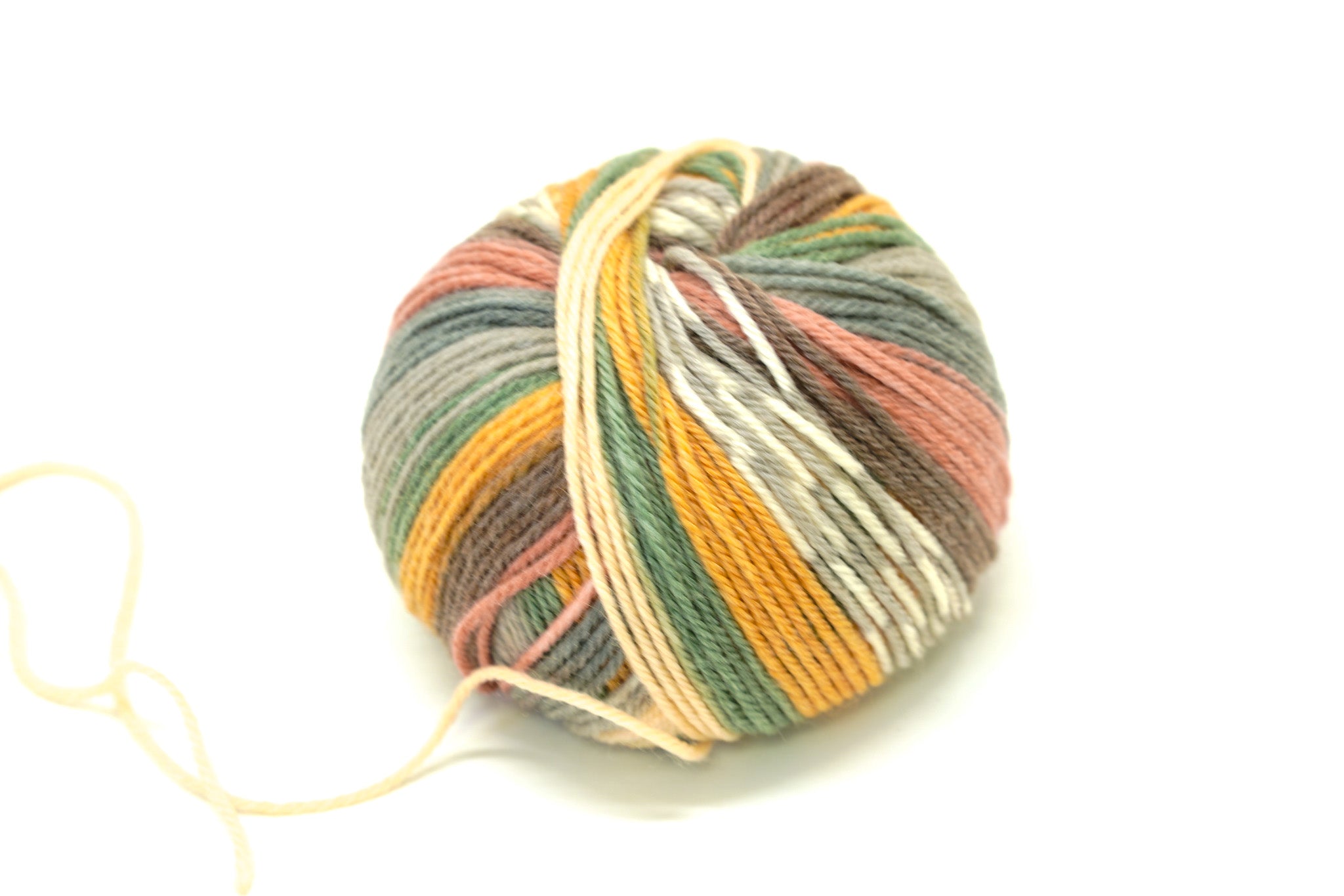 Brown-mustard-grey Jacquard 80% wool blend 50g./125m color - 806
