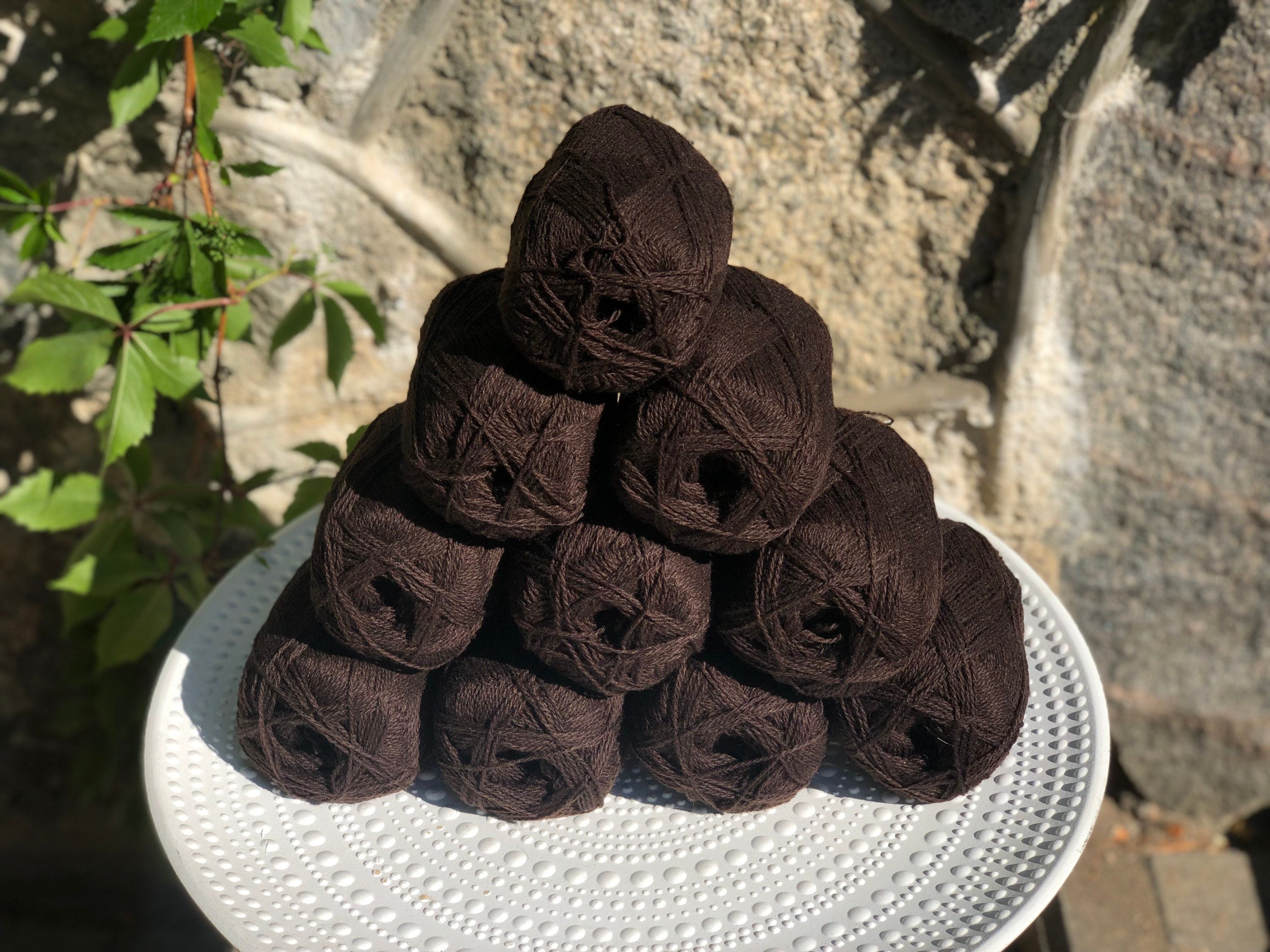 Dark brown New Zealand lace wool yarn | dark-brown-new-zealand-lace-wool-yarn
