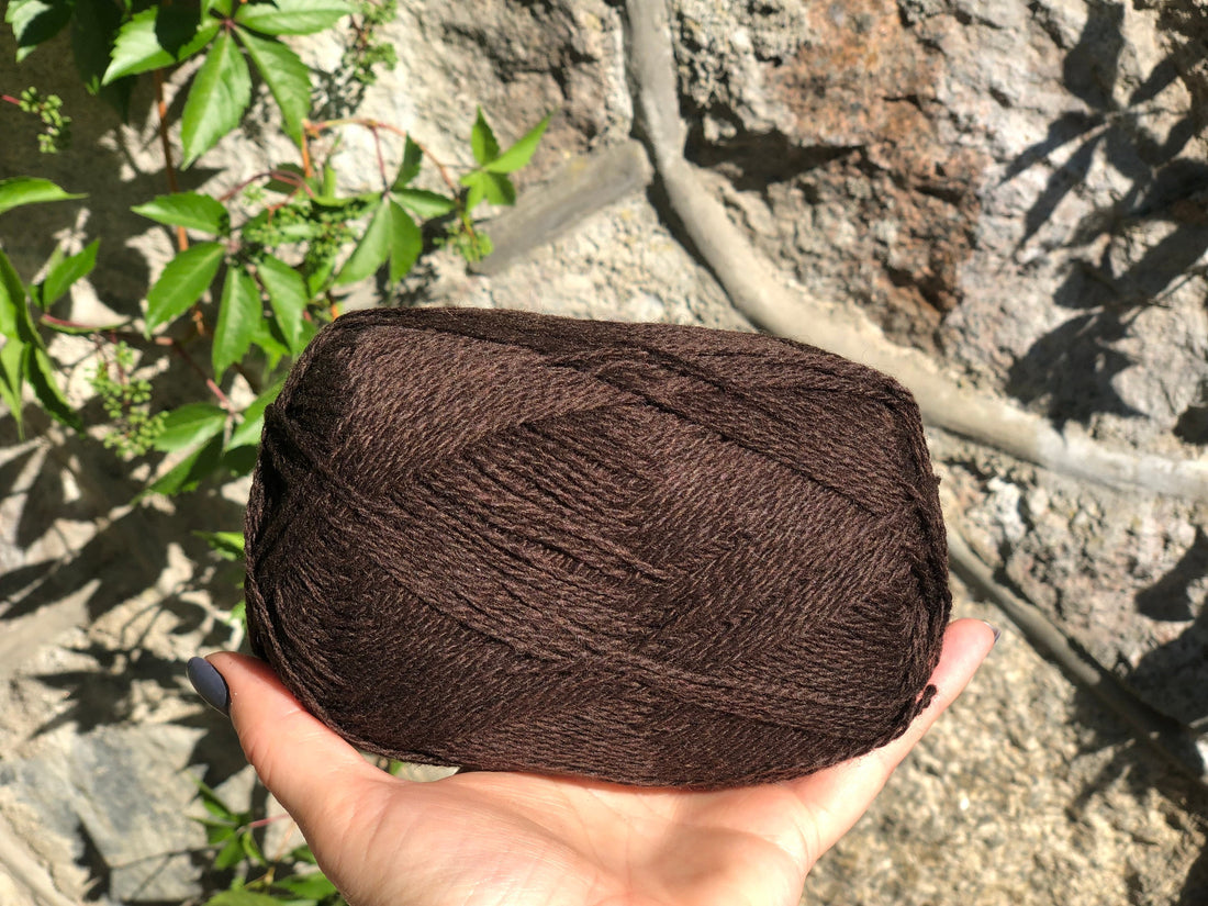 Dark brown New Zealand lace wool yarn | dark-brown-new-zealand-lace-wool-yarn