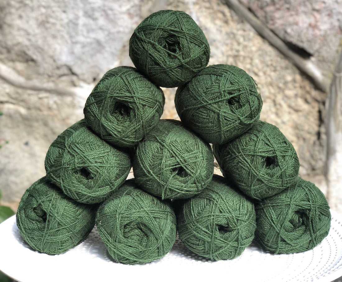 Forest green New Zealand lace wool yarn | forest-green-new-zealand-lace-wool-yarn