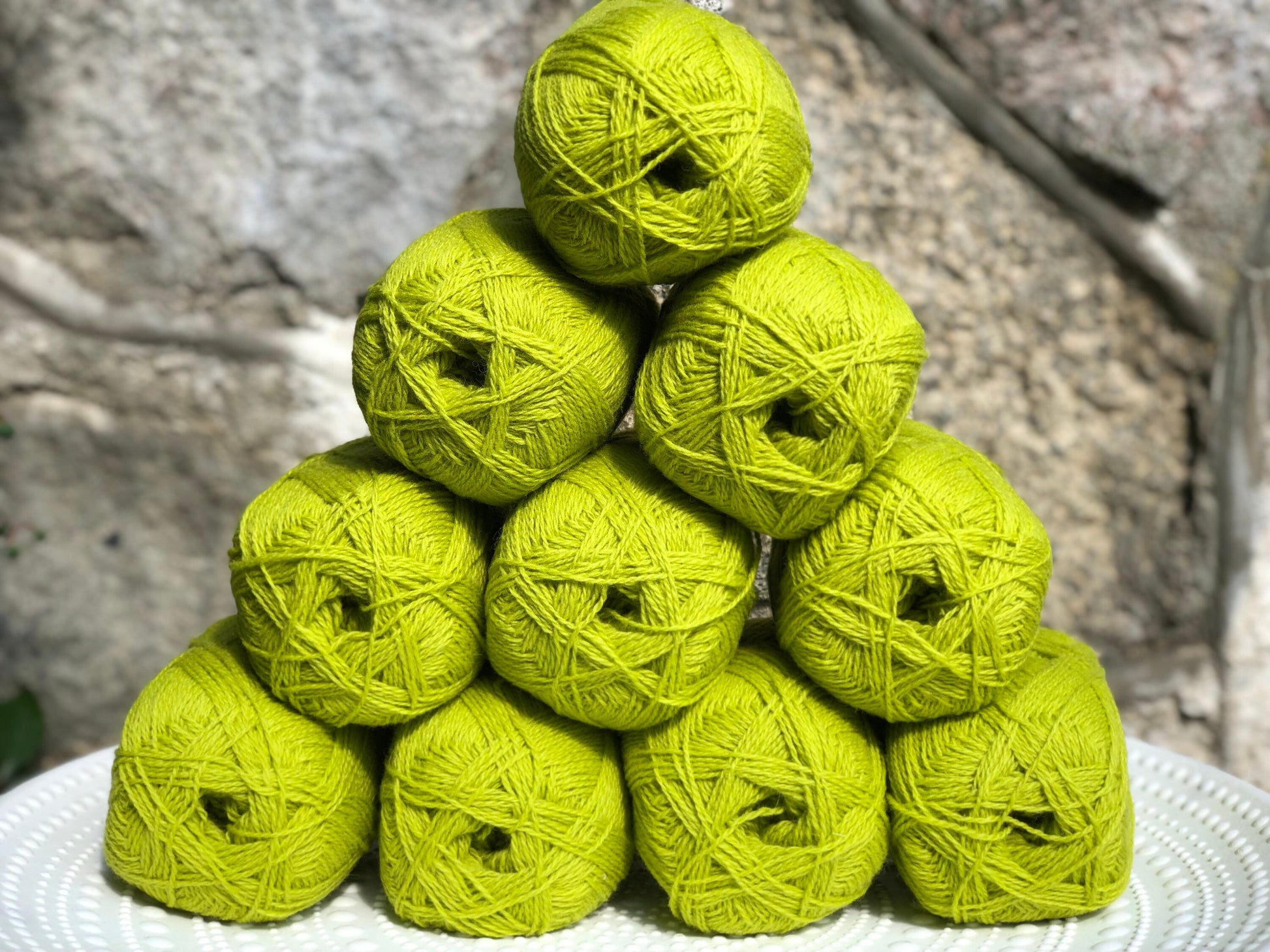 Neon green New Zealand lace wool yarn | neon-green-new-zealand-lace-wool-yarn