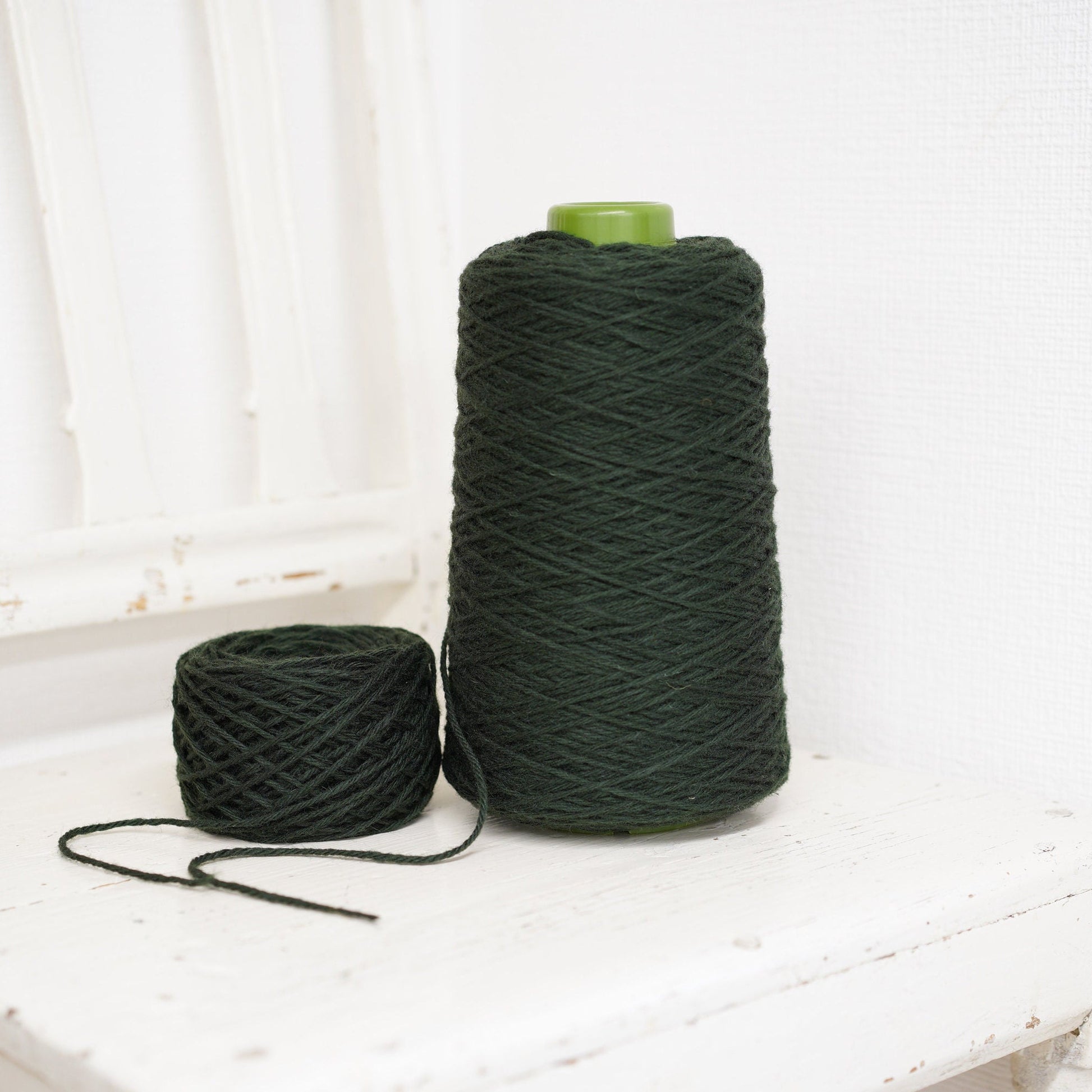 Forest green wool for knitting