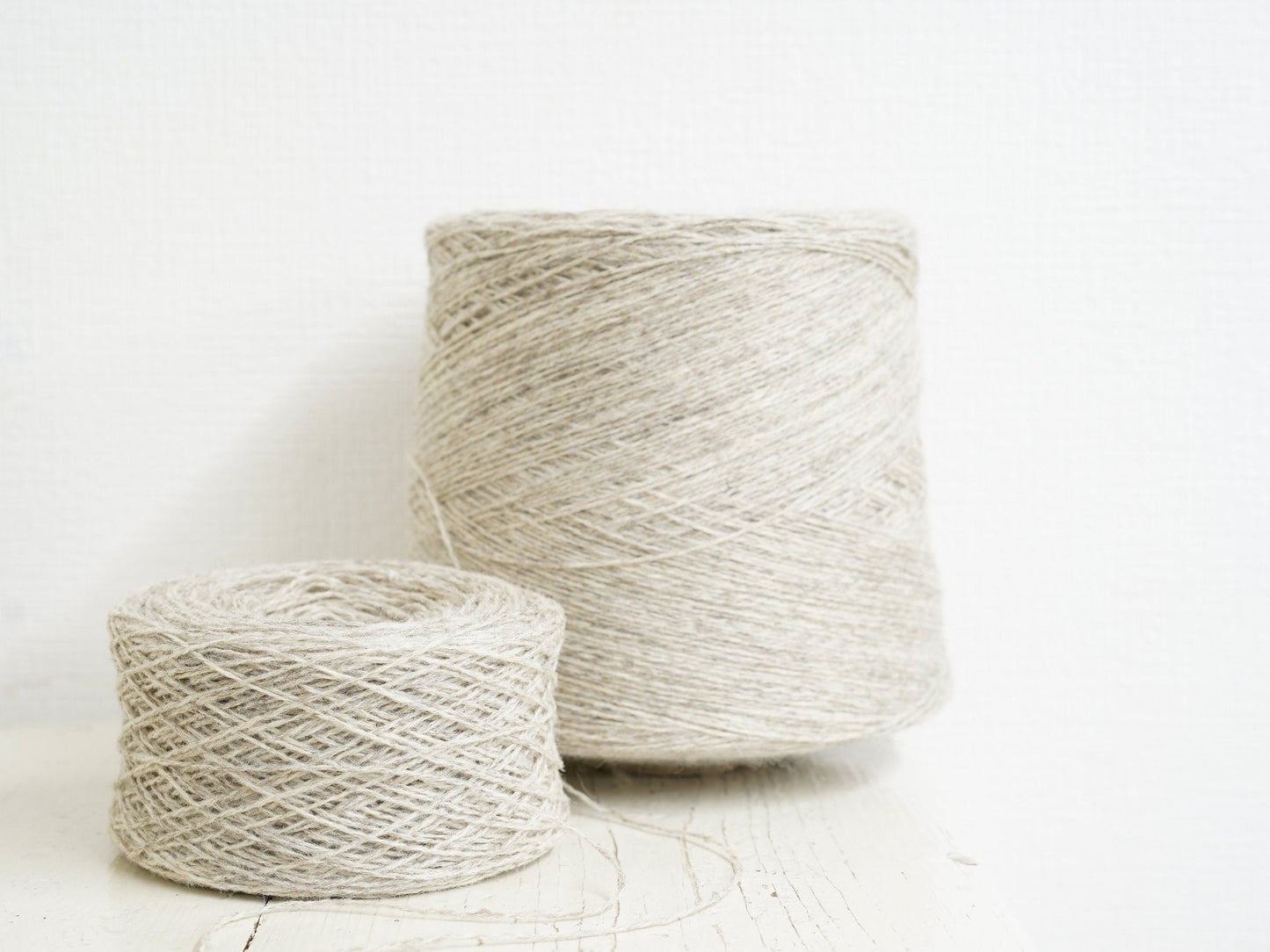 Grey-brown natural wool yarn in cone | grey-brown-natural-wool-yarn-in-cone-1