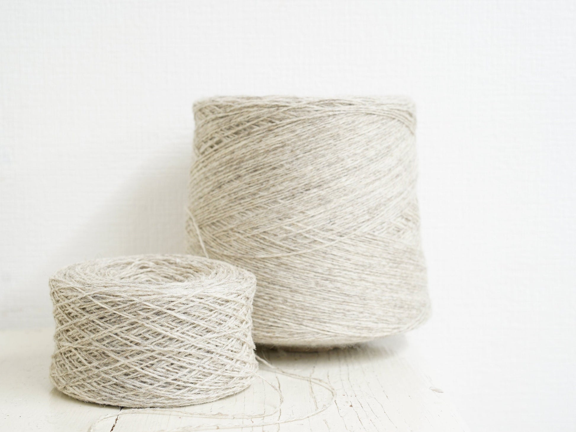 Grey-brown natural wool yarn in cone | grey-brown-natural-wool-yarn-in-cone-1