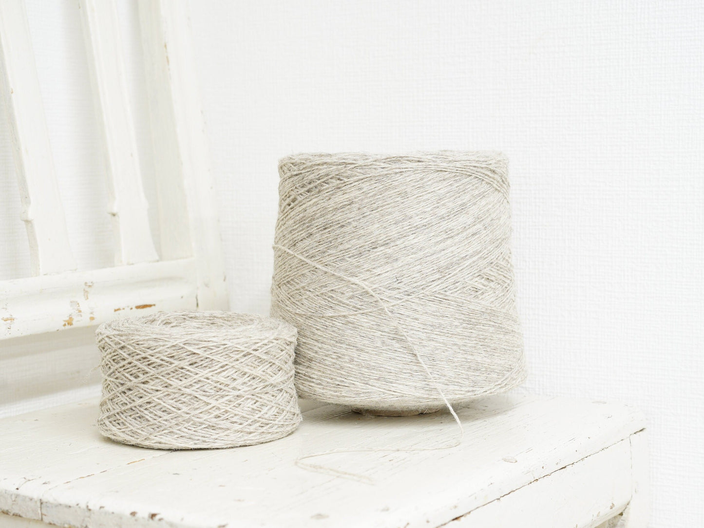 Grey-brown natural wool yarn in cone | grey-brown-natural-wool-yarn-in-cone-1