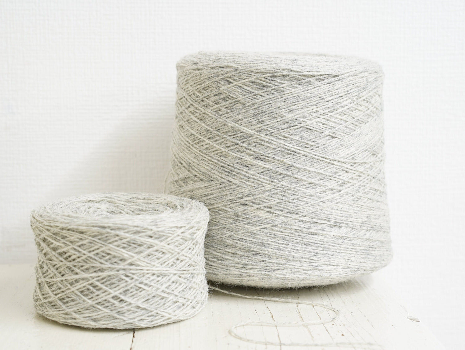 Light Grey fingering wool yarn in cone | light-grey-fingering-wool-yarn-in-cone