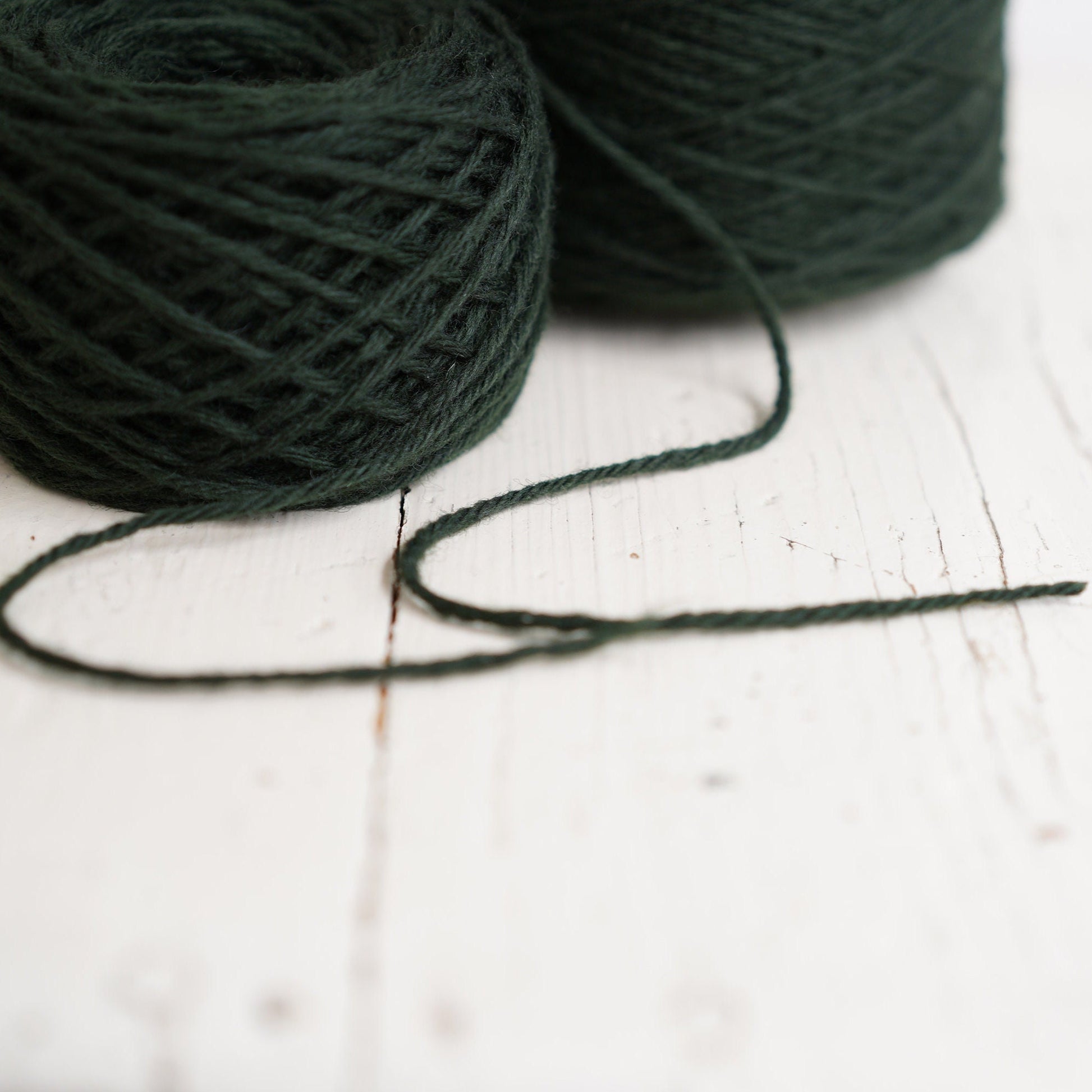 Forest green wool for knitting, Yarn for knitting