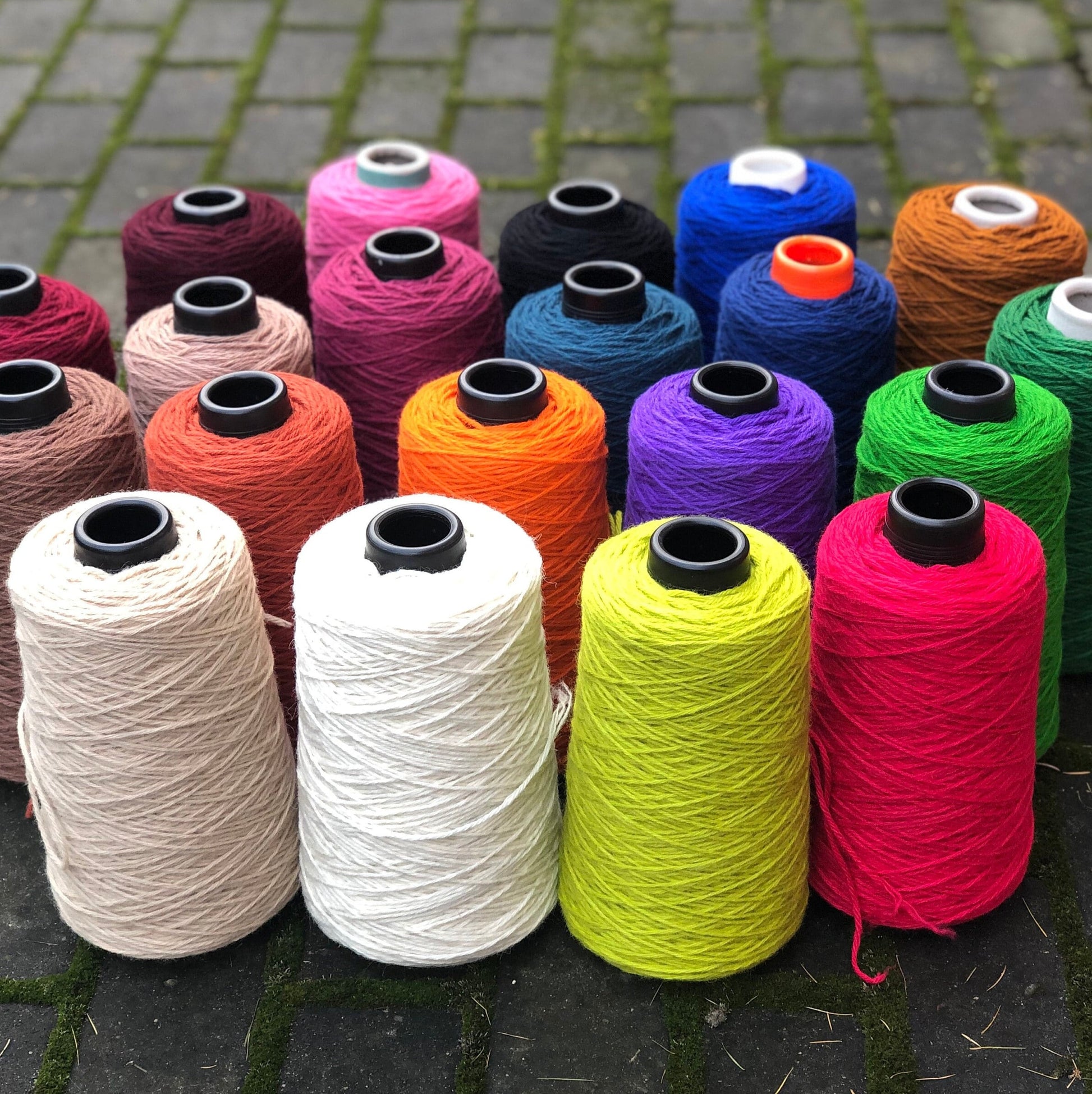 Ivory color wool yarn in cone | ivory-color-wool-yarn-in-cone