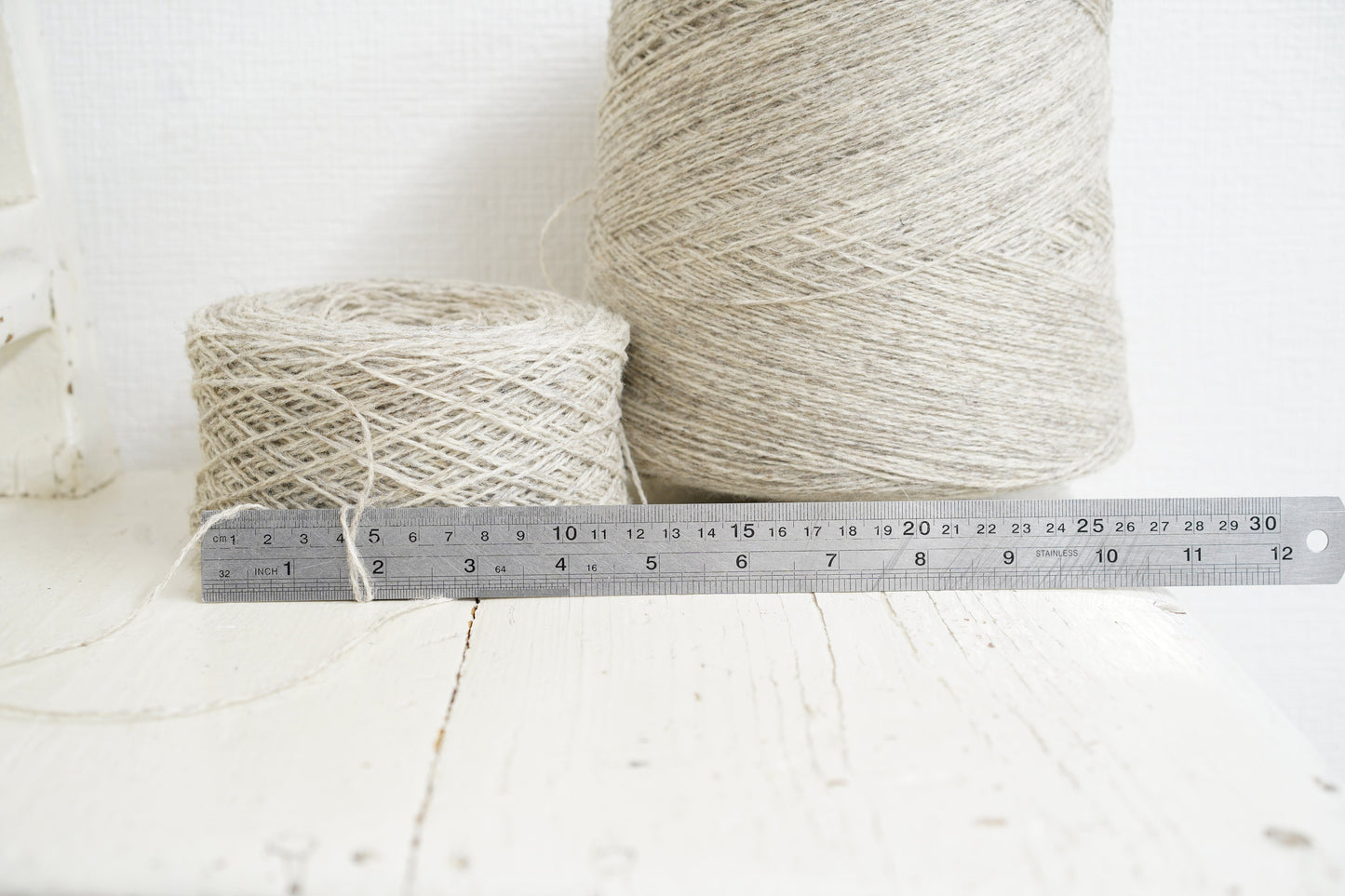 Grey-brown natural wool yarn in cone | grey-brown-natural-wool-yarn-in-cone-1