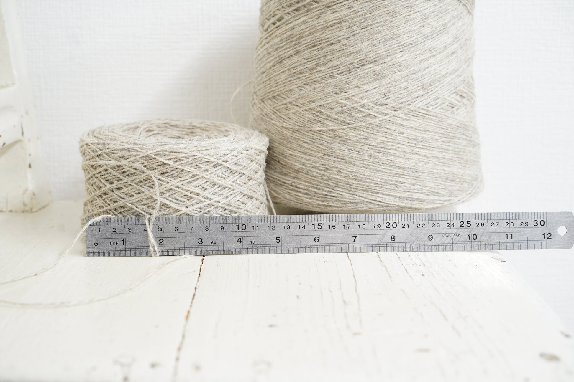 Grey-brown natural wool yarn in cone | grey-brown-natural-wool-yarn-in-cone-1