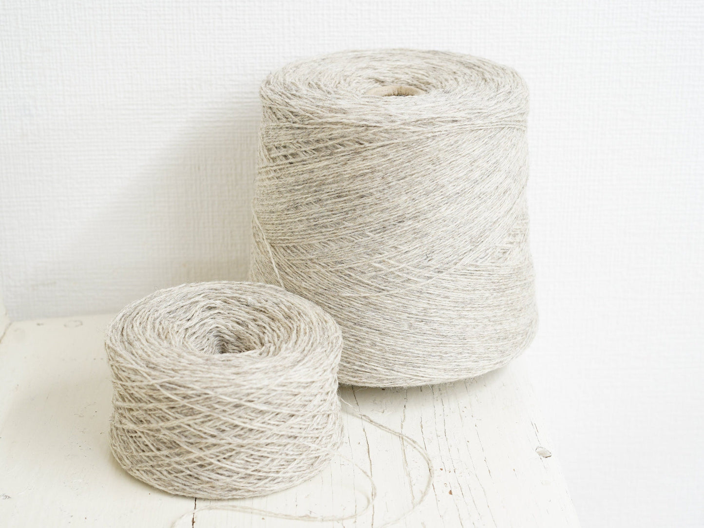 Grey-brown natural wool yarn in cone | grey-brown-natural-wool-yarn-in-cone-1