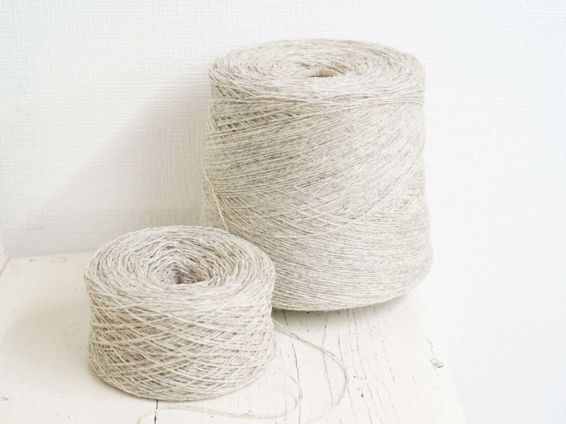 Grey-brown natural wool yarn in cone | grey-brown-natural-wool-yarn-in-cone-1