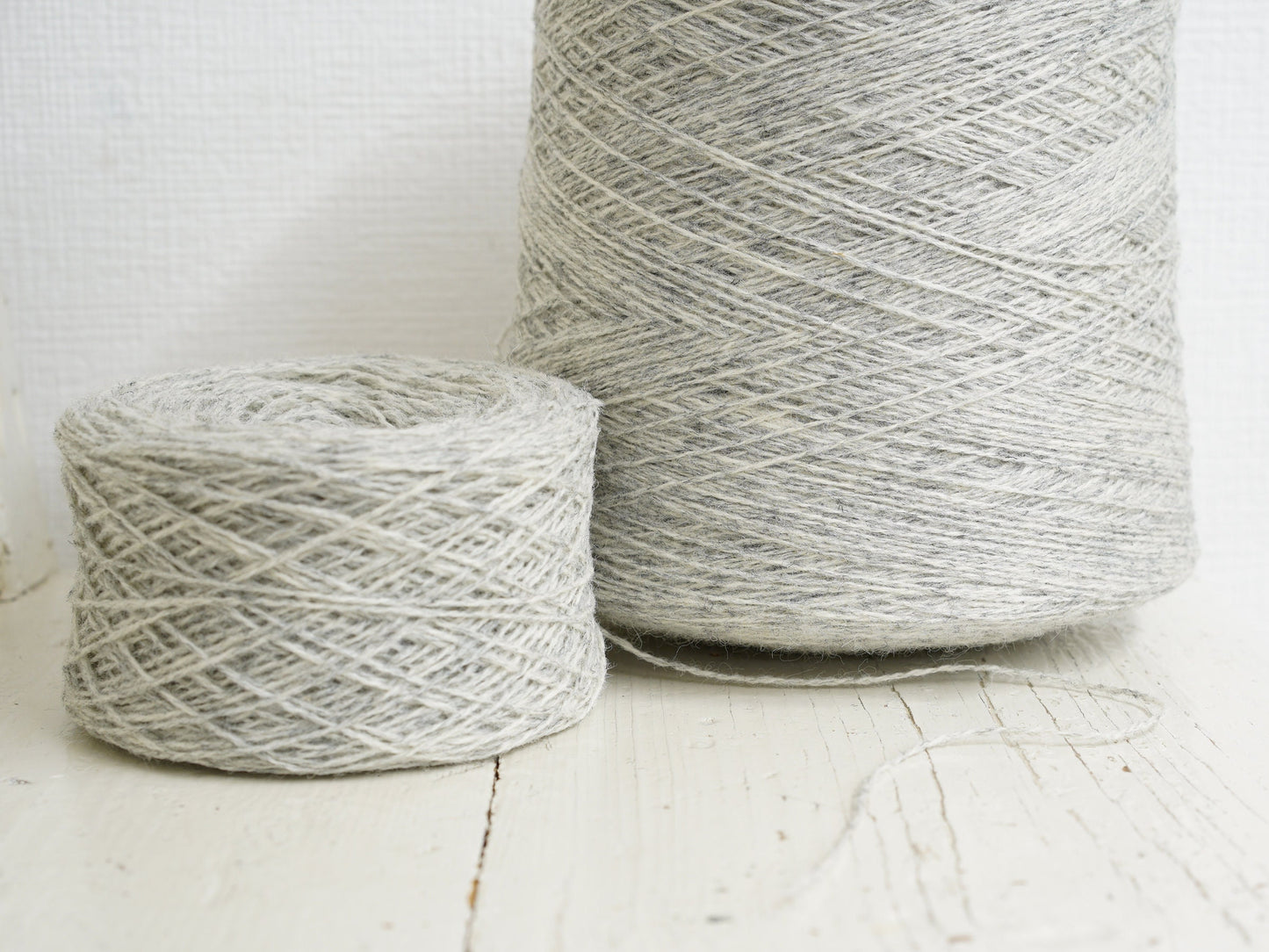 Light Grey fingering wool yarn in cone | light-grey-fingering-wool-yarn-in-cone
