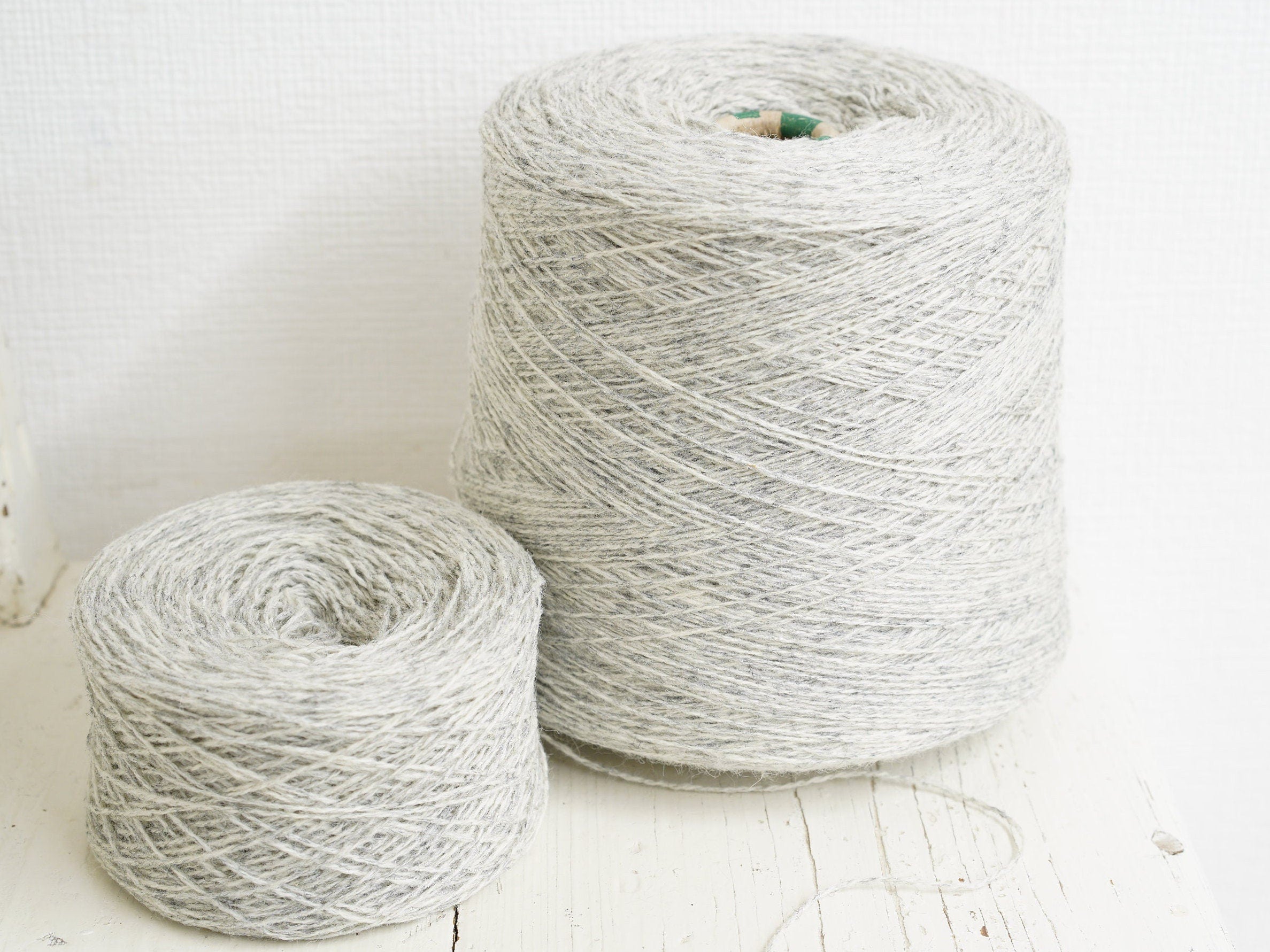 Light Grey fingering wool yarn in cone | light-grey-fingering-wool-yarn-in-cone