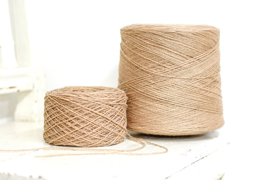 Light-brown wool yarn in cone | light-brown-wool-yarn-in-cone