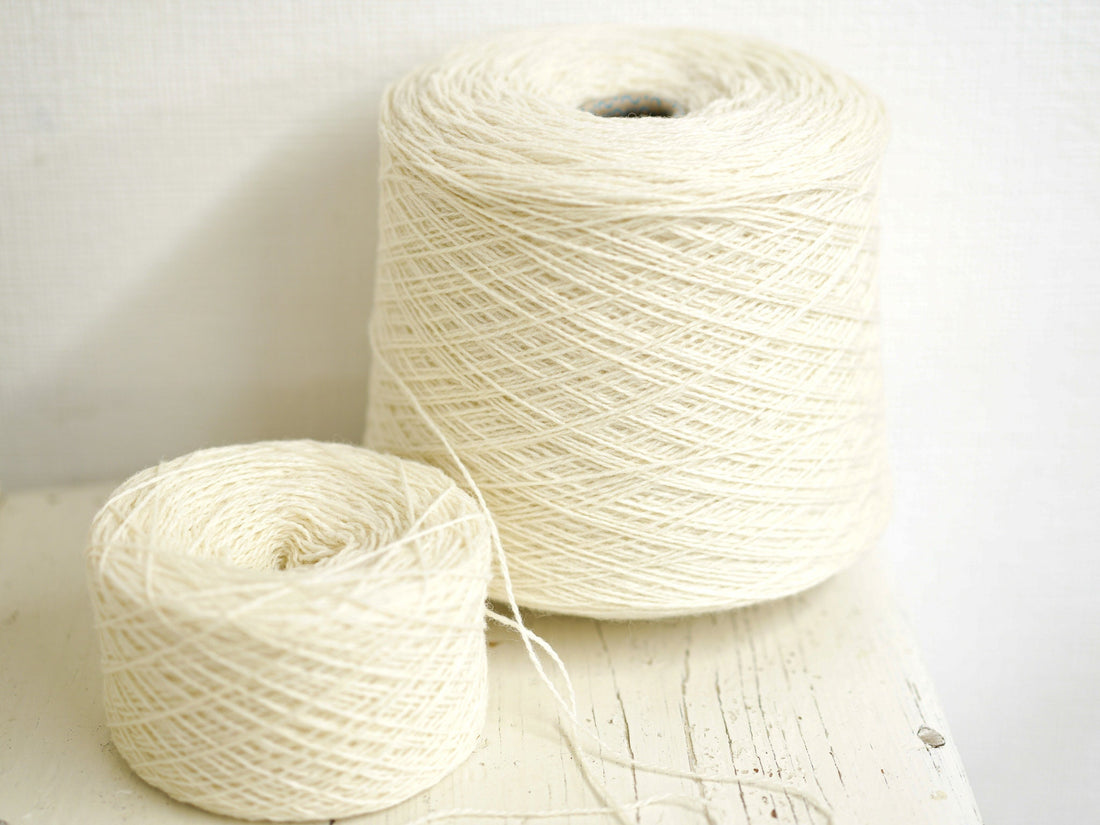 New Zealand White undyed wool yarn in cone | new-zealand-white-undyed-wool-yarn-in-cone