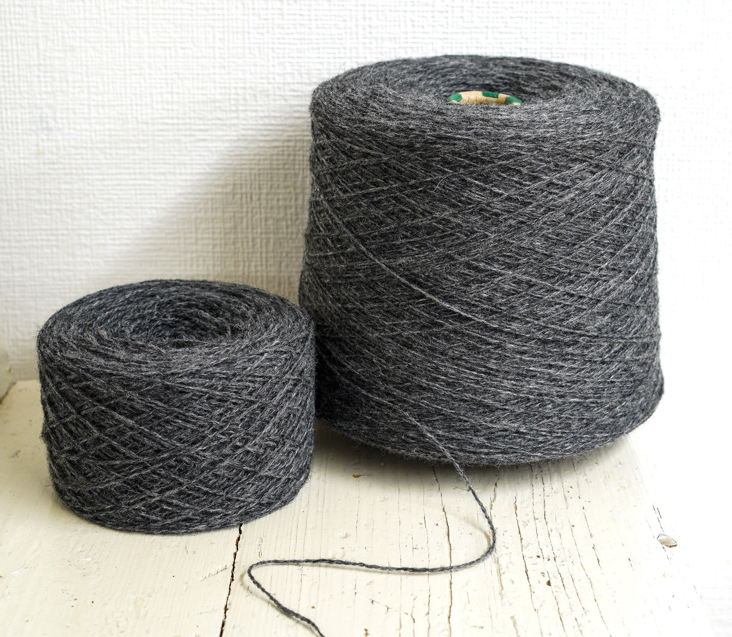 Graphite grey fingering wool yarn in cones | graphite-grey-fingering-wool-yarn-in-cones-1